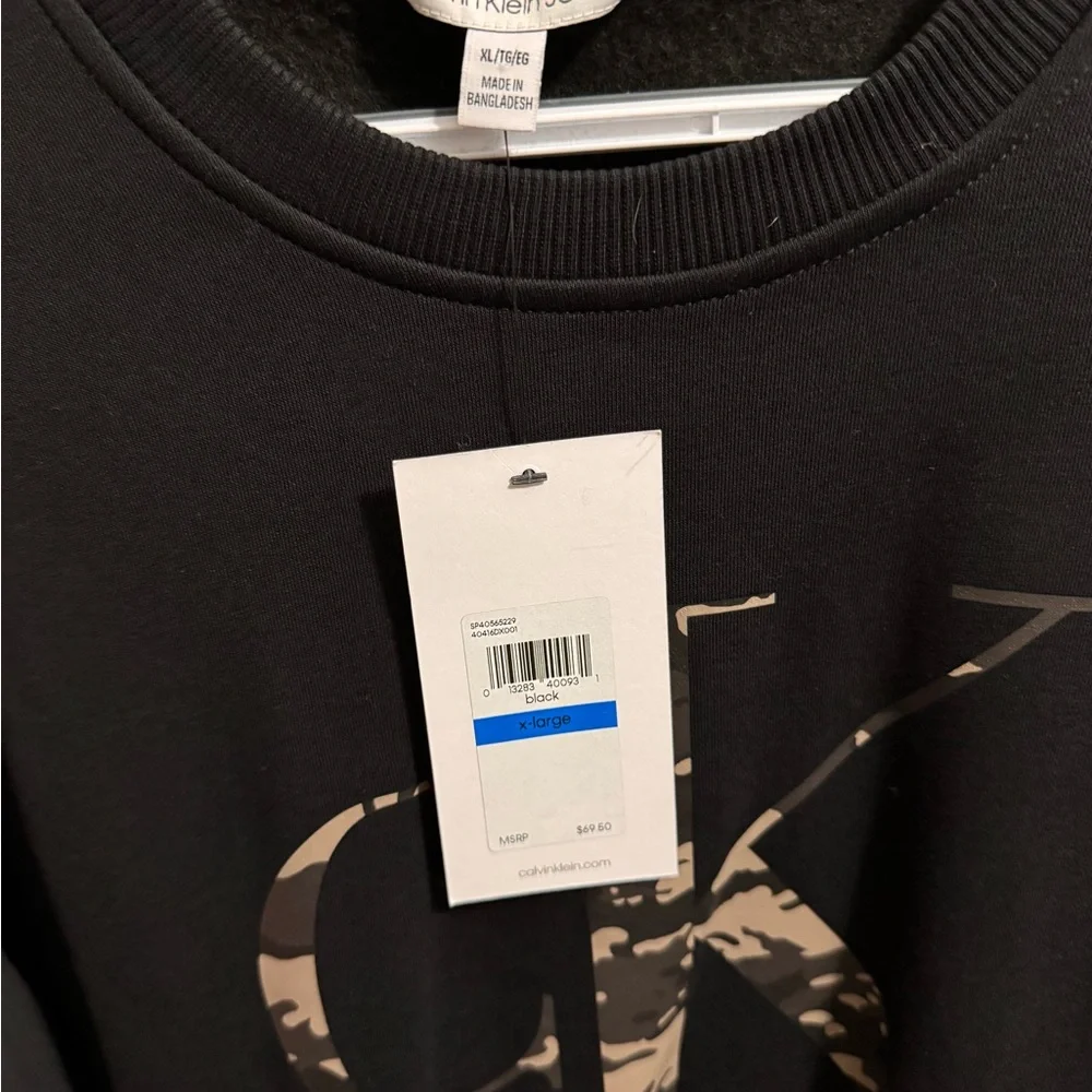 Calvin Klein Jeans Black Crewneck with Camo CK Logo